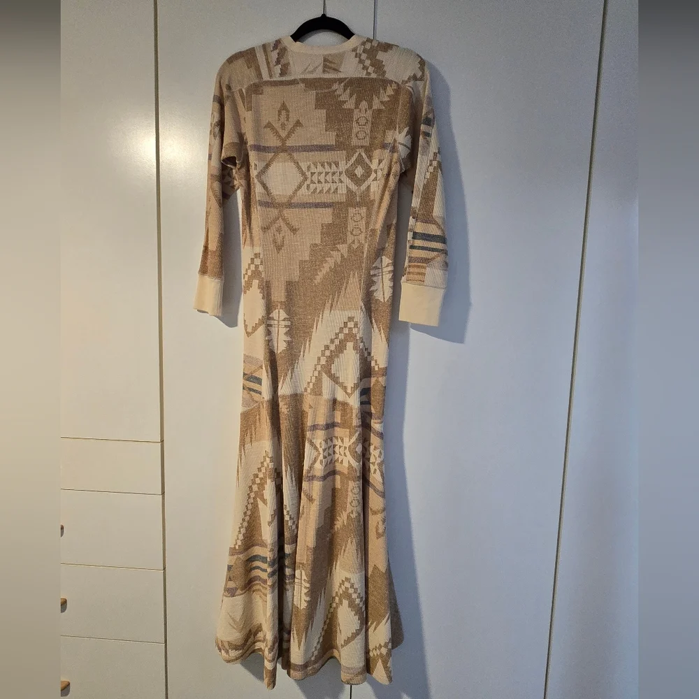 Polo Ralph Lauren Aztec Navajo Inspired Henley Midi Long Sleeve Dress (NWOT) - Picture 6 of 6
